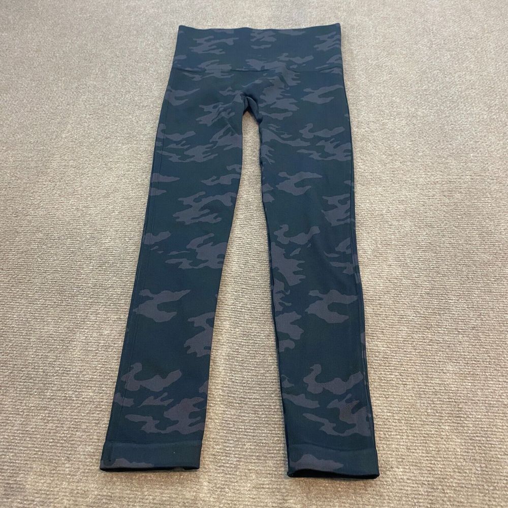Spanx Leggings Womens Medium Black Camouflage Stretch Active Seamless High Waist